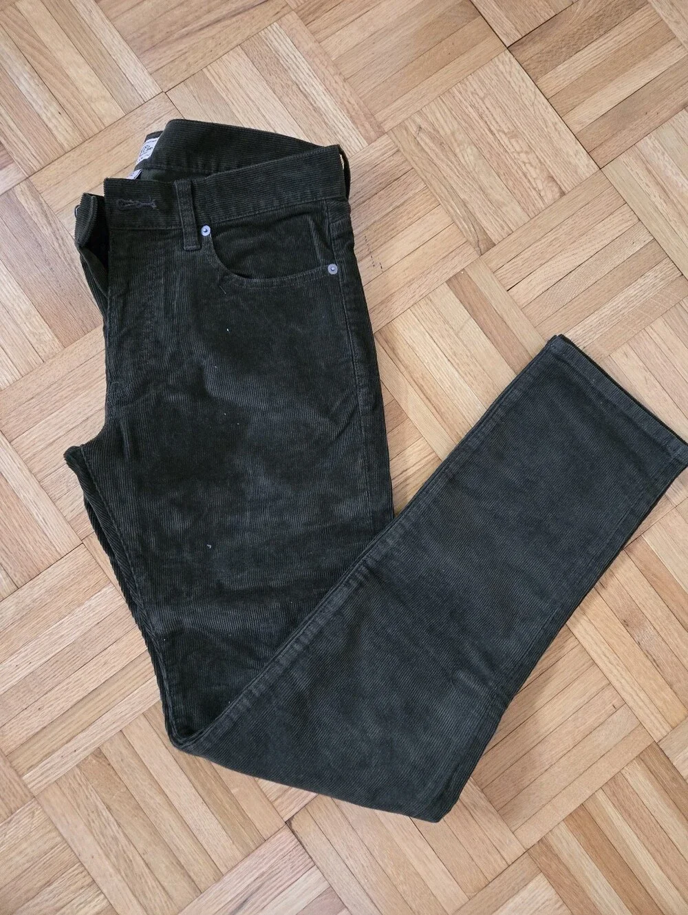 Brand New With Tags J Crew Men's Brown Corduroy Stretch Slim Jeans